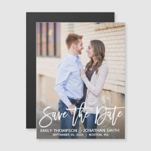 Un mariage photo moderne sauvez la date Magnets