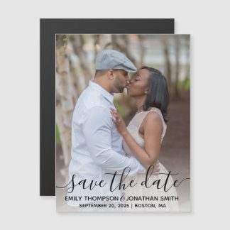 Un mariage photo sauve la date Magnets en noir