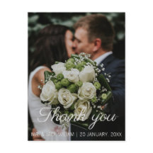 Un mariage rose merci carte postale