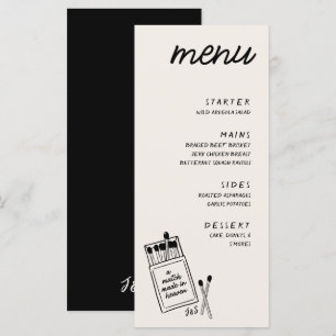 Un match fait dans le Ciel Dîner Mariage Menu