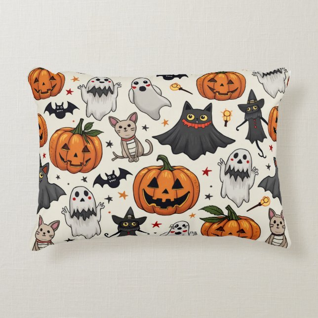 Un mignon coussin à motifs pour une fête d'Hallowe (Devant)