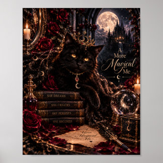 Un moi plus magique | Art mural chat noir gothique