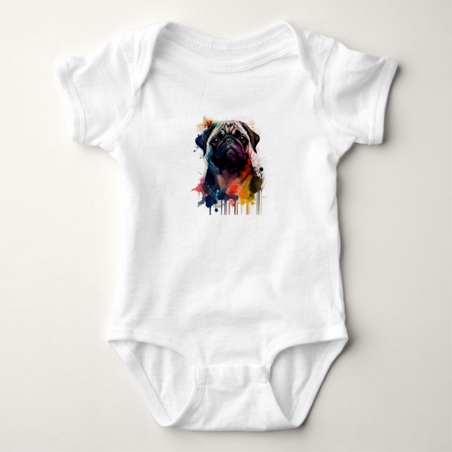 Un Mops con estilo Baby Strampler (Vorderseite)