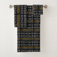 Un Motif africain noir rude et jaune