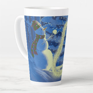 Un mug pour un Latte de Noël bonhomme de neige
