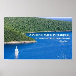 Un navire est en sécurité dans le port affiche mot