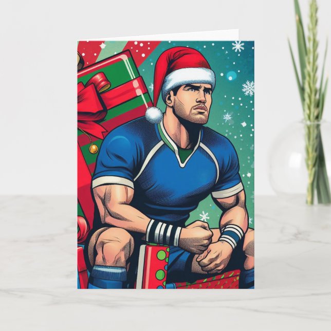 Un Noël de rugby - Carte de voeux de rugby (Devant)