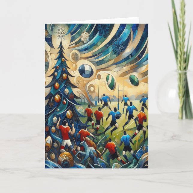 Un Noël de rugby - Carte de voeux de rugby (Devant)