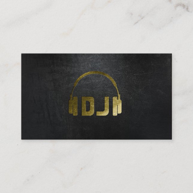 Un noir mat frais et carte de visite du DJ d'or (Devant)