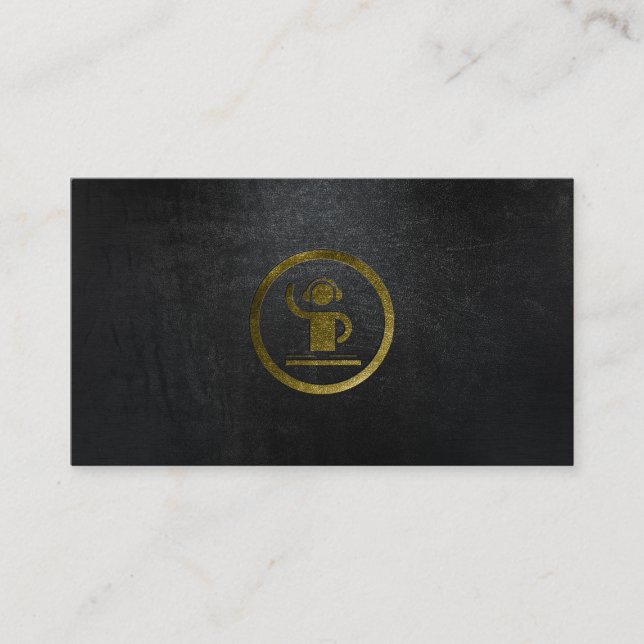 Un noir mat frais et carte de visite du DJ d'or (Devant)