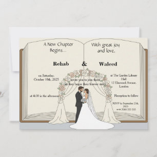 Un nouveau chapitre commence Invitation de mariage