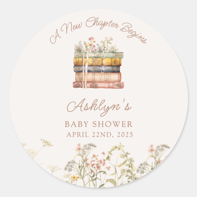 Un Nouveau Chapitre Commence Le Sticker Baby showe (Devant)