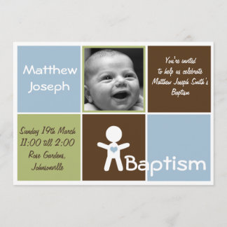 un nouveau coeur baptême bébé garçon invitation