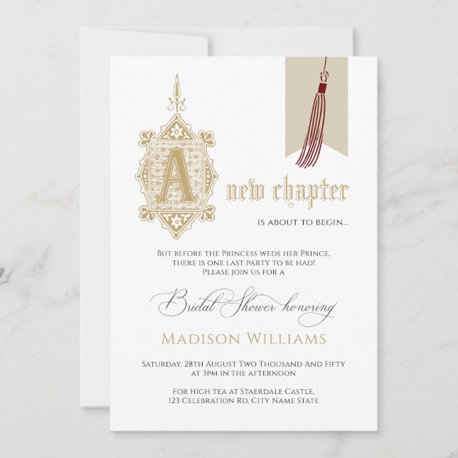 Un nouvel Invitation de Fête des mariées de chapit (Devant)