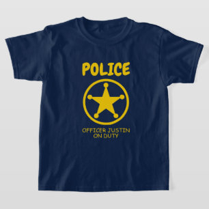 Un officier de police bleu en service t-shirt pour