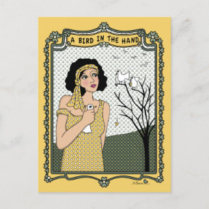 Un oiseau dans la carte postale Hand_C_