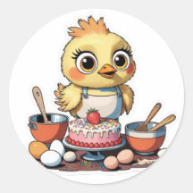 Un oiseau mignon qui fait un autocollant à gâteau