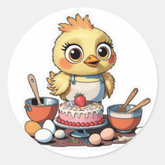 Un oiseau mignon qui fait un autocollant à gâteau