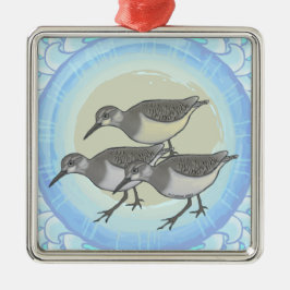 Un ornement Carré Premium Sandpipers