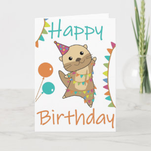 Un Otter Anniversaire Souhaite Jolie Carte Otter