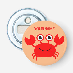 Un ouvre-bouteille personnalisé de crabe heureux