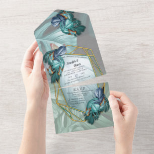 Un Papillons de Paradis Invitation de Mariage Tout en