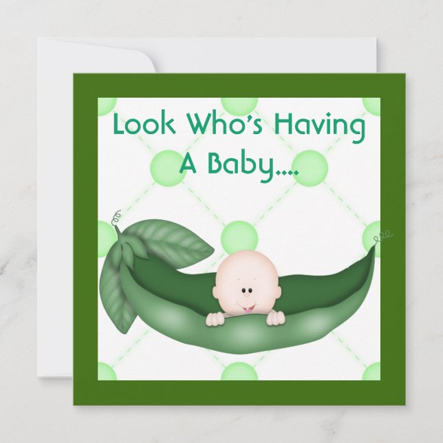 UN PEA DANS UN POD BABY SHOWER INVITATION FILLE/GA (Devant)
