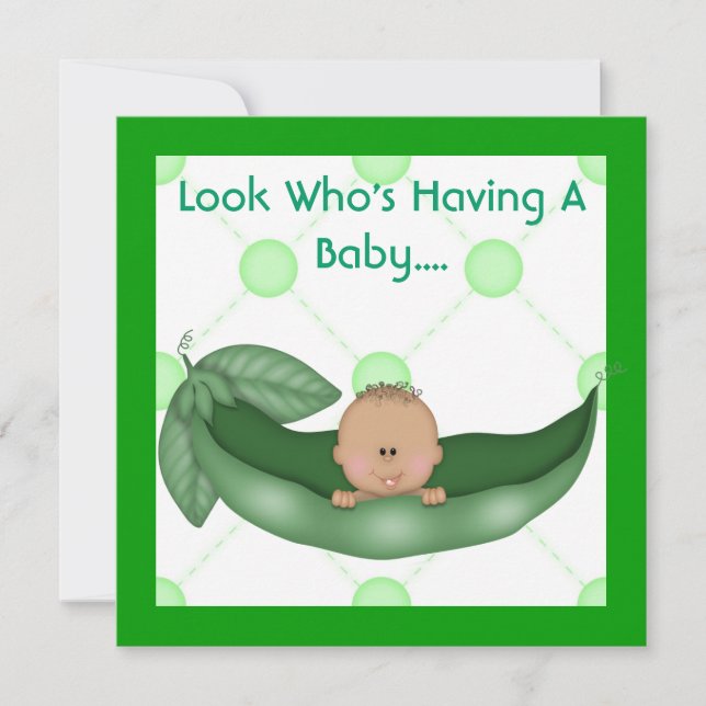 UN PEA DANS UNE DOUCHE POD BÉBÉ INVITATIONS (Devant)