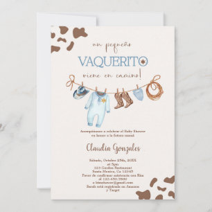 Un Pequeño Vaquerito viene en camino Baby Shower Einladung