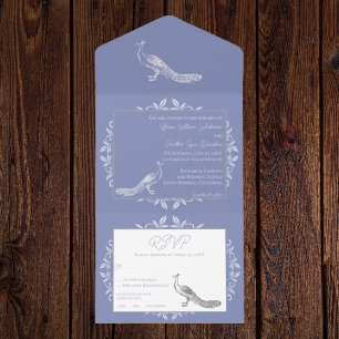 Un Périwinkle Peacock fleurit tout en une invitation