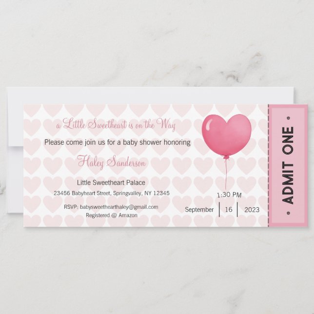 Un petit amour est sur le chemin Invitation (Devant)