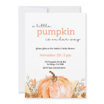 Un petit baby shower citrouille Invitation