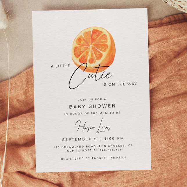 Un petit Baby shower Cutie Oranges Invitation (Créateur téléchargé)