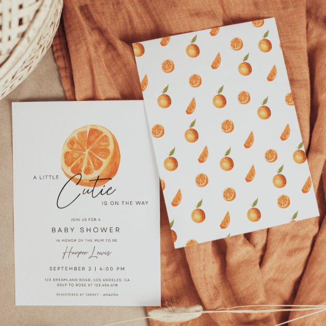 Un petit Baby shower Cutie Oranges Invitation (Créateur téléchargé)