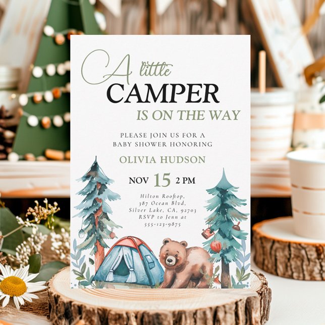 Un Petit Baby shower De Camper Forest Invitation (Créateur téléchargé)