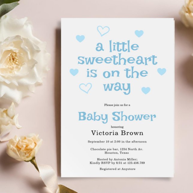 Un petit Baby shower de garçon amoureux Invitation (Créateur téléchargé)