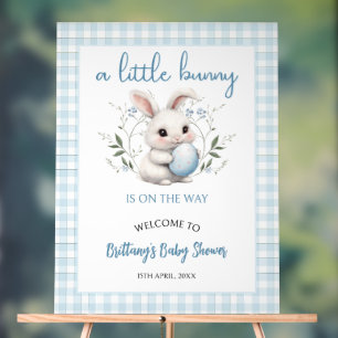 Un Petit Baby shower Garçon Bleu Bunny Bienvenue