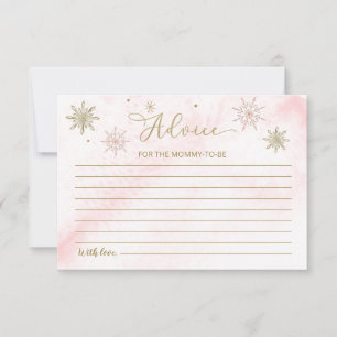 Un petit Baby shower rose Snowflake Cartes de cons