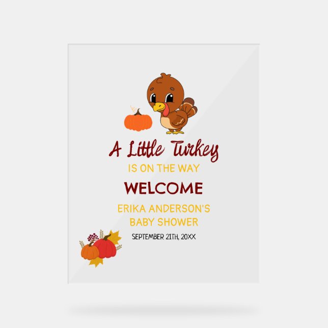 Un Petit Baby shower Turc Thanksgiving Bienvenue (Recto)