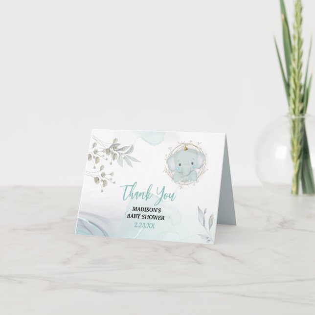Un petit Carte de remerciements Baby shower élépha (Devant)