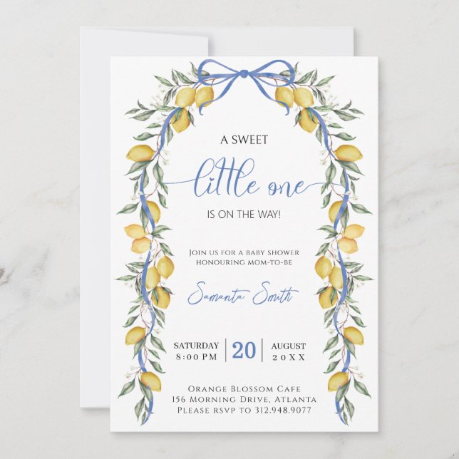 Un petit citron doux Baby shower Invitation (Devant)