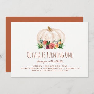 Un petit Citrouille 1er anniversaire Invitation