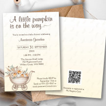 Un Petit Citrouille Boho Baby shower Invitation