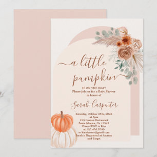Un petit citrouille Boho Baby shower Invitation