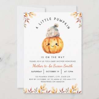 Un petit Citrouille Invitation Baby shower Automne