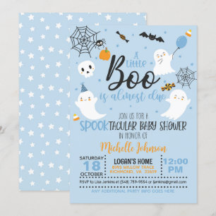 Un petit livre est presque dû Invitation - Bleu