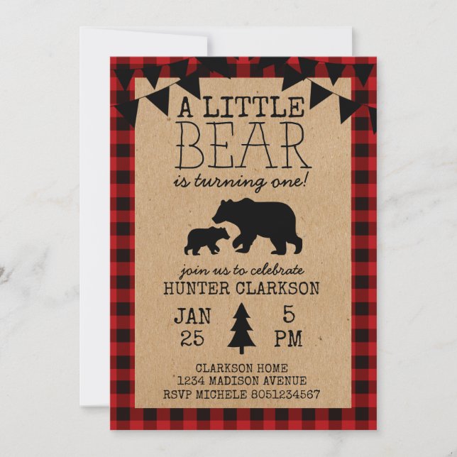Un Petit Ours Invitation Anniversaire (Devant)