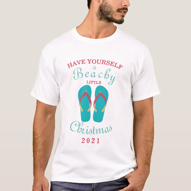 Un petit T-shirt de Noël sur la plage (Devant)