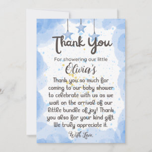 Un peu de joie : Merci Baby shower d'aquarelle