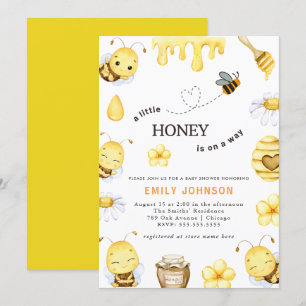 Un peu de miel Baby shower d'abeilles Invitation